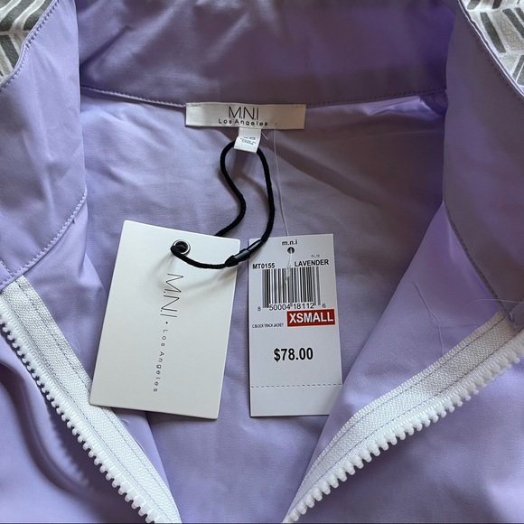 NWT M.N.I. Lavender Quarter Zip Windbreaker Jacket Athleisure Top Size XS Women - Picture 5 of 13